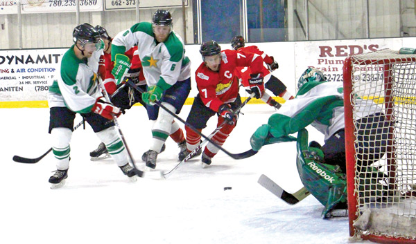 Hardisty Captain Trevor Bromby has a good chance to score on Saturday, Feb. 22 in Tofield.