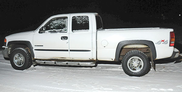 A 2003 GMC Sierra, seen below, was found near the Valley Ski Hill on Dec. 11, and is believed to be connected to the fire.