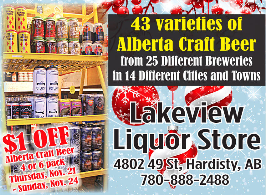 Lakeview Liquor Store - 4802 - 49 St. Hardisty. 43 Varieties of Alberta Craft Beer. Get $1 OFF!