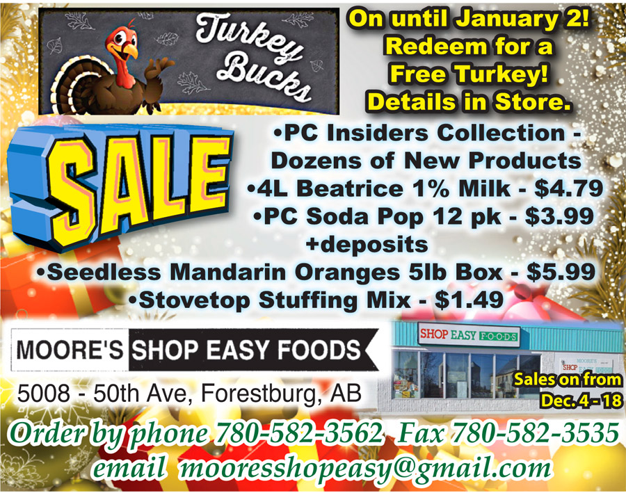 Moore's Shop Easy Foods Forestburg Grocery Store, Turkey Bucks and Sales