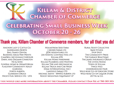 Killam Chamber of Commerce Celebrating Small Business Week