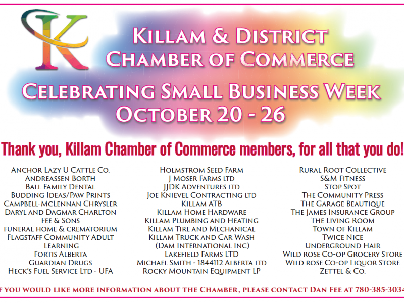 Killam Chamber of Commerce Celebrating Small Business Week