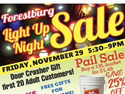 Forestburg Light Up Night Sale at Coutts Home Hardware