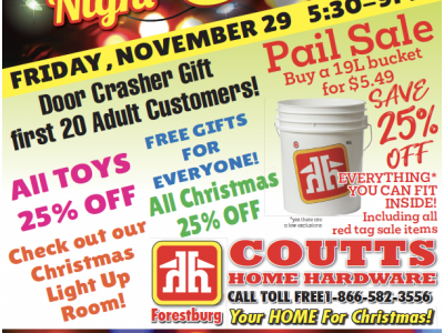 Forestburg Light Up Night Sale at Coutts Home Hardware