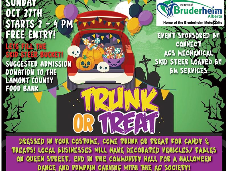 Bruderheim Trunk or Treat Event - This Sunday