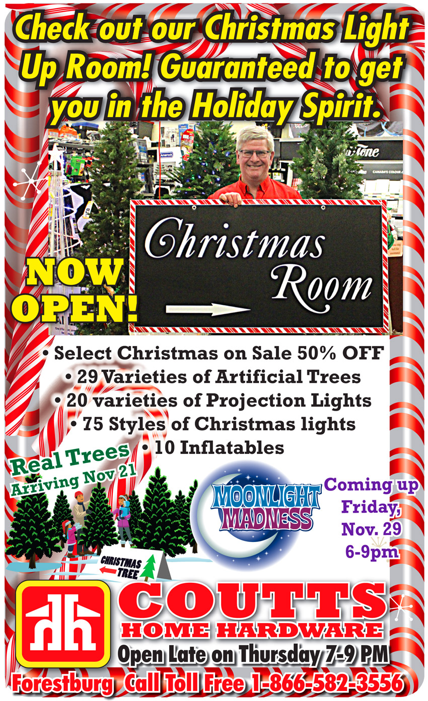 Coutts Home Hardware - Forestburg, Alberta. Check out our Christmas Light Up Room! Open Late Thursdays! 