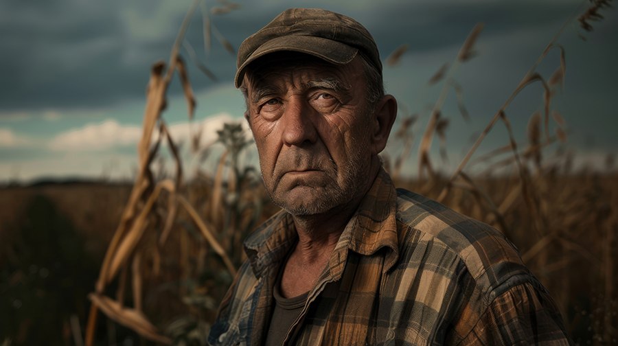 Agriculture Farmer on strike portrait