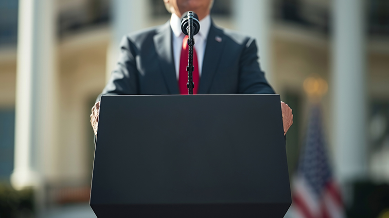 Images capturing the president delivering a powerful speech to t