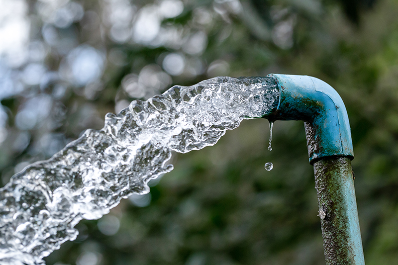 Blue pipe water flow equipment agriculture.